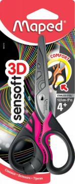 ŠKARJE MAPED SENSOFT FLUO 13CM-BLISTER 4381